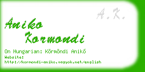 aniko kormondi business card